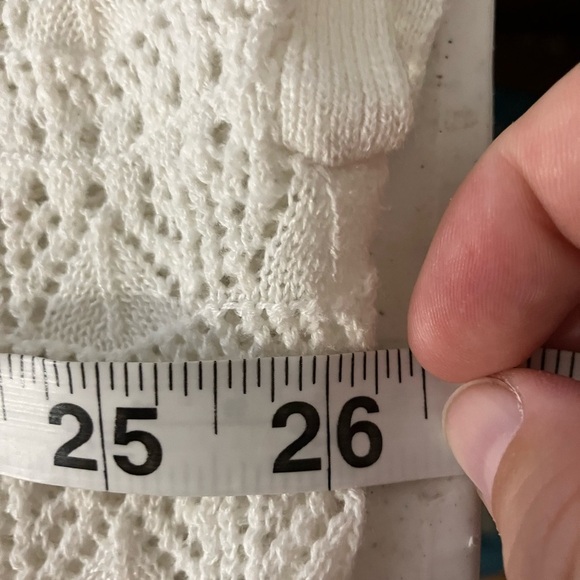 Torrid‎ Sz M Long Line Open Knit Duster White Short Sleeves Casual - Picture 6 of 7